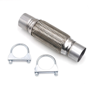 2.5" x8" x12" Car Exhaust 201 Stainless Steel Double Braid Connector Ripple 
