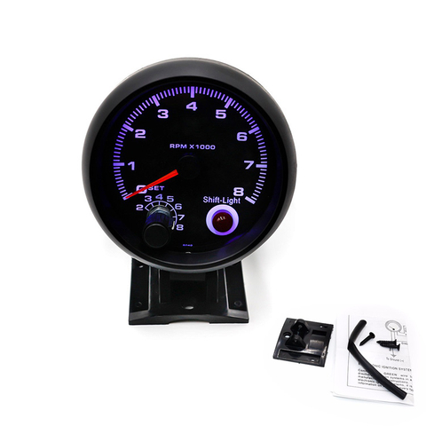 Led 3'' 3/4" Racing Car Meter Tachometer 0-8000 Rpm Gauge with Shift Light 